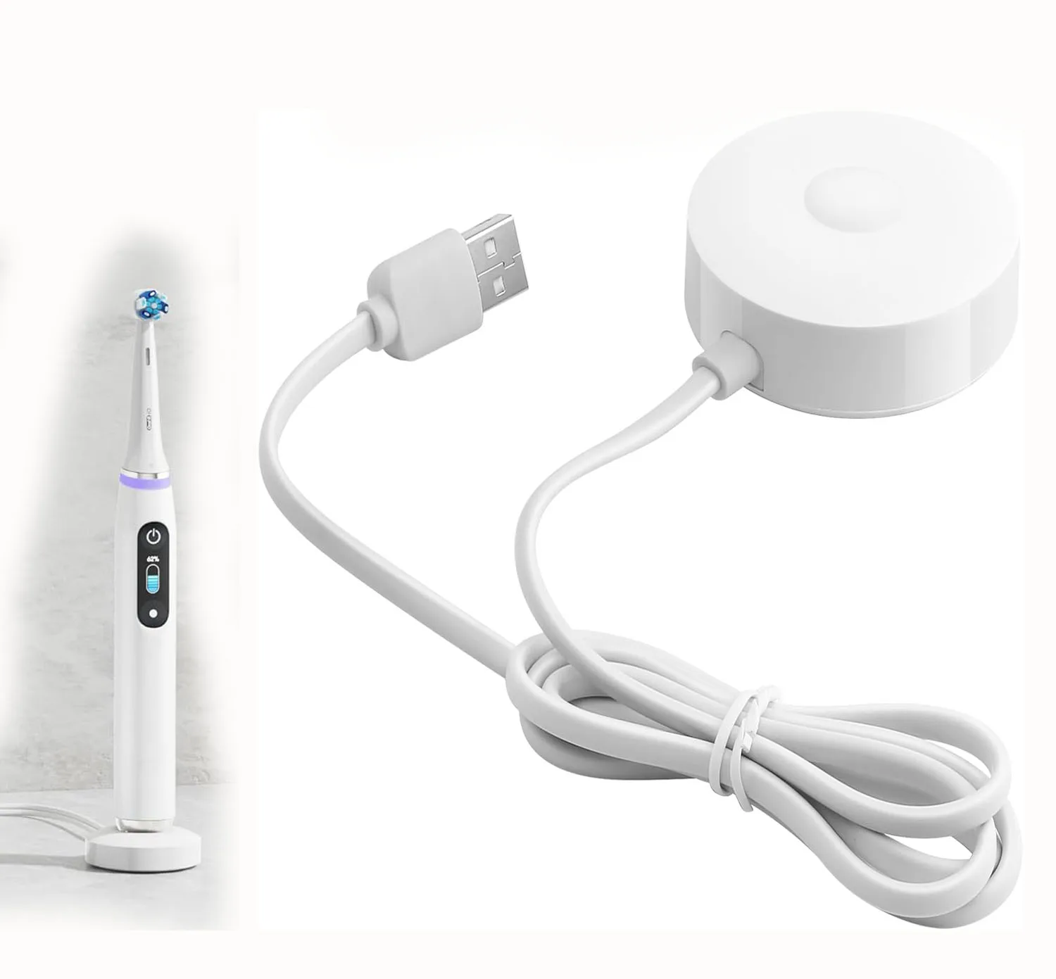 

Зарядное устройство KVIFO USB для электрических зубных щеток Oral-B iO Series 7/8/9 9S 10S iO7 iO8 iO9 3768, 100-240В, магнитная зарядная база-адаптер