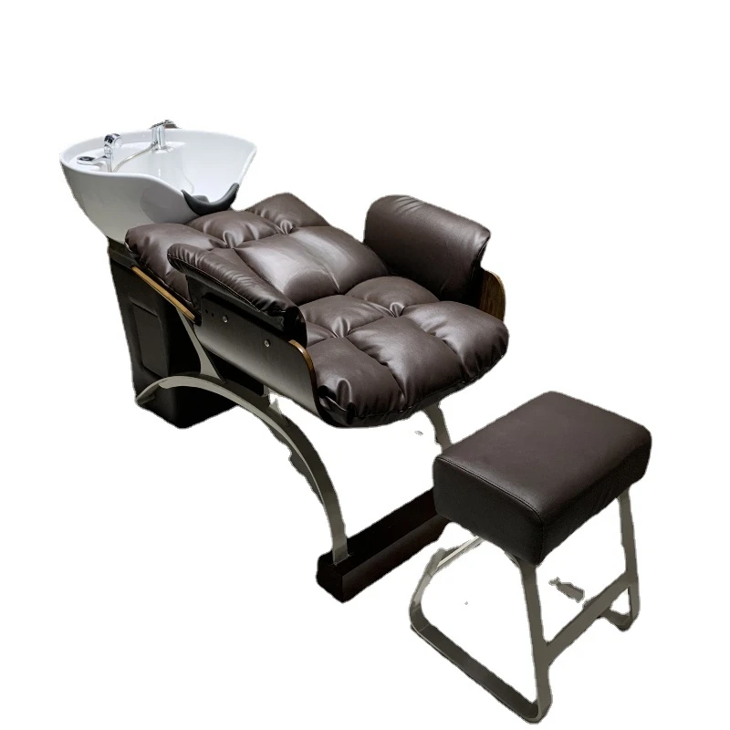 Ceramic Basin Hair Salon Barber Shop Shampoo Chair Flushing Bed High-End Simple Half Lying Sitting