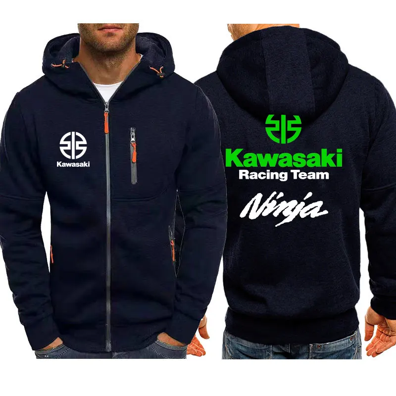 كاواساكي سباق 2025 ربيع الخريف الرجال الرياضة هوديي المرأة قلنسوة بسحاب موضة زوجين سترة معطف #1
