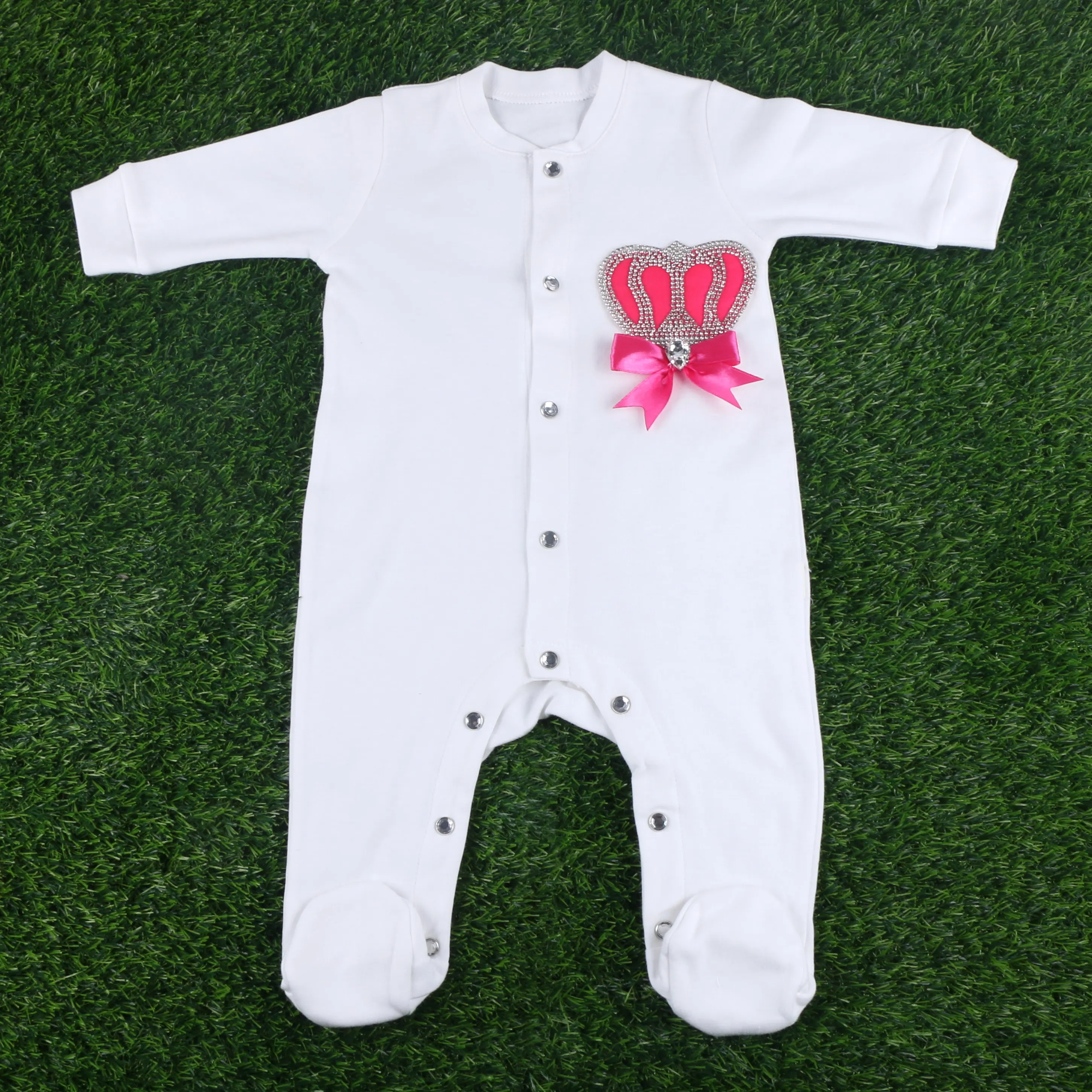 

Newborn clothes CROWN DESIGN Baby boy GIRL ROMPERS FOOTIES