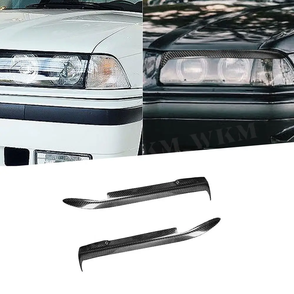 

1 Pair Carbon Fiber Front Headlight Eyebrow Eyelids Cover Trim Headlamp Eyebrow Eyelid Sticker For BMW E36 1992-1998 Car Styling