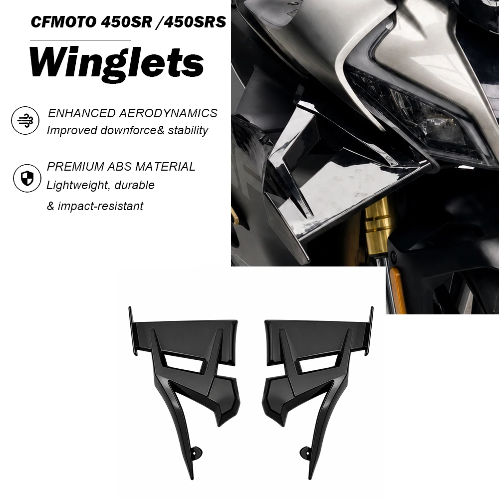 Фото Для мотоциклов CFMOTO 450SR 450SRS 2022-2026: боковые спойлеры, передний спойлер, обтекатель, фиксированная нижняя накладка, аэродинамическое крыло