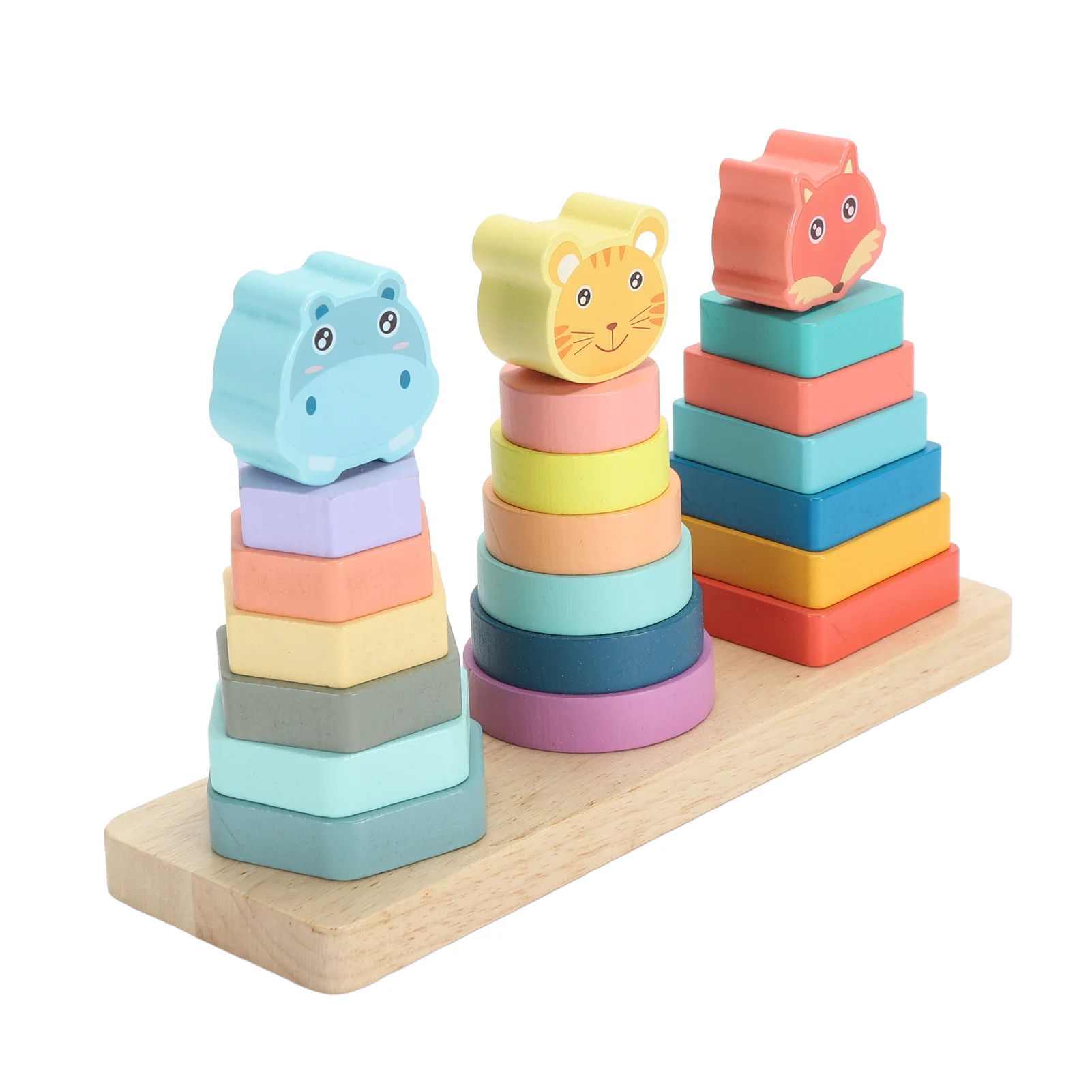 ZK20 Wooden Sorting Stacking Toy Animal Shape Early Educational Color Shape Sorting Toys Games