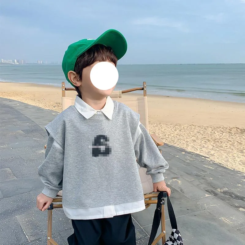 

Boys Hoodie Set Thin and Casual Childrens Spring and Autumn Styles Trendy Childrens Autumn Clothing 2024 New Boys Top