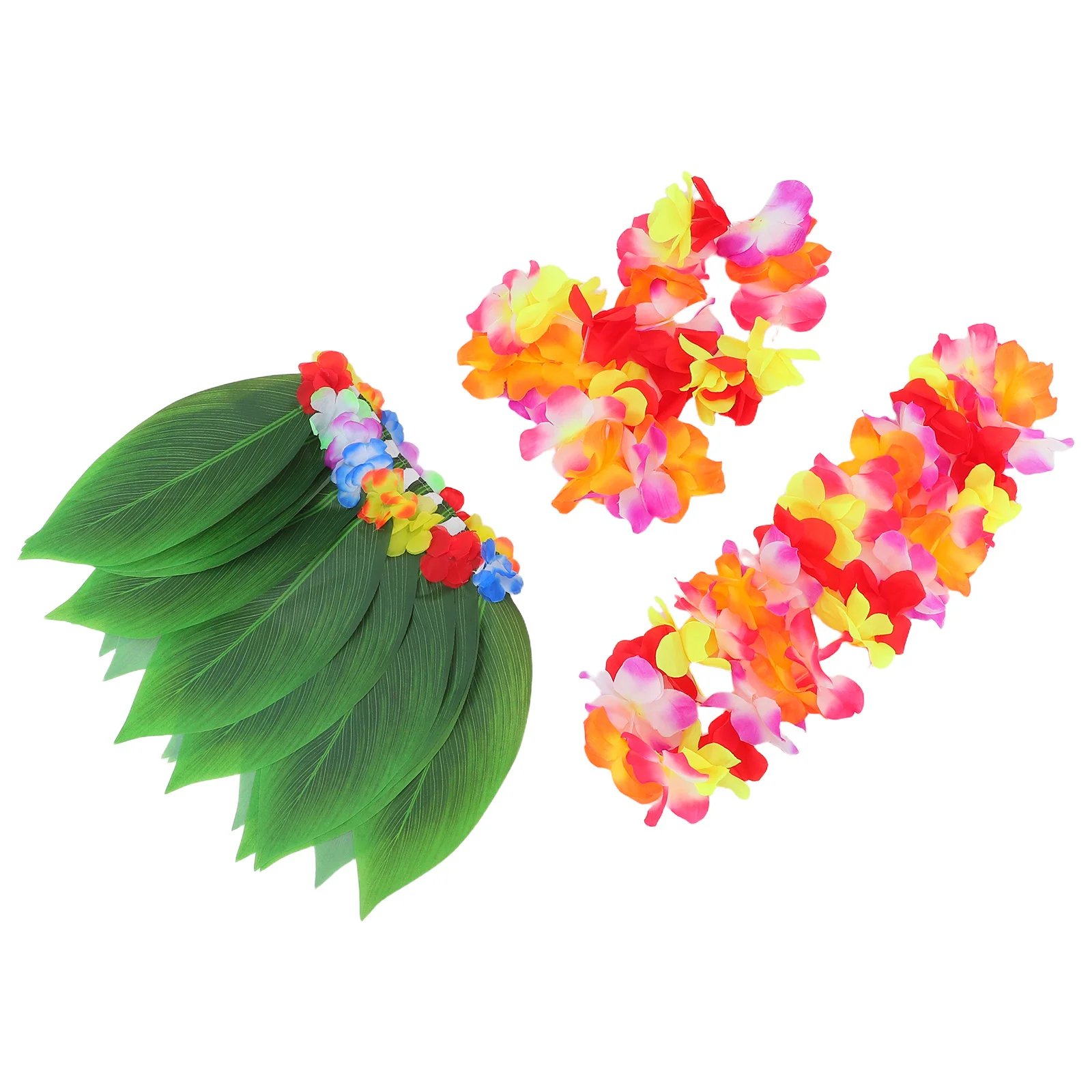 1 set 1 set Hawaiiaanse bladrok stof bladeren handgemaakte realistische tropische strand Luau feestkostuum kinderfestivalaccessoires