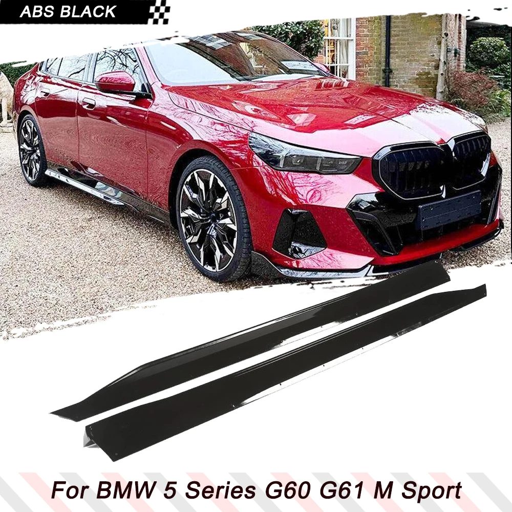 

Glossy Black Car Side Skirts Extension Spoiler for BMW 5 Series G60 G61 2024 UP Car Racing Side Body Kits Extension Lip Spoiler