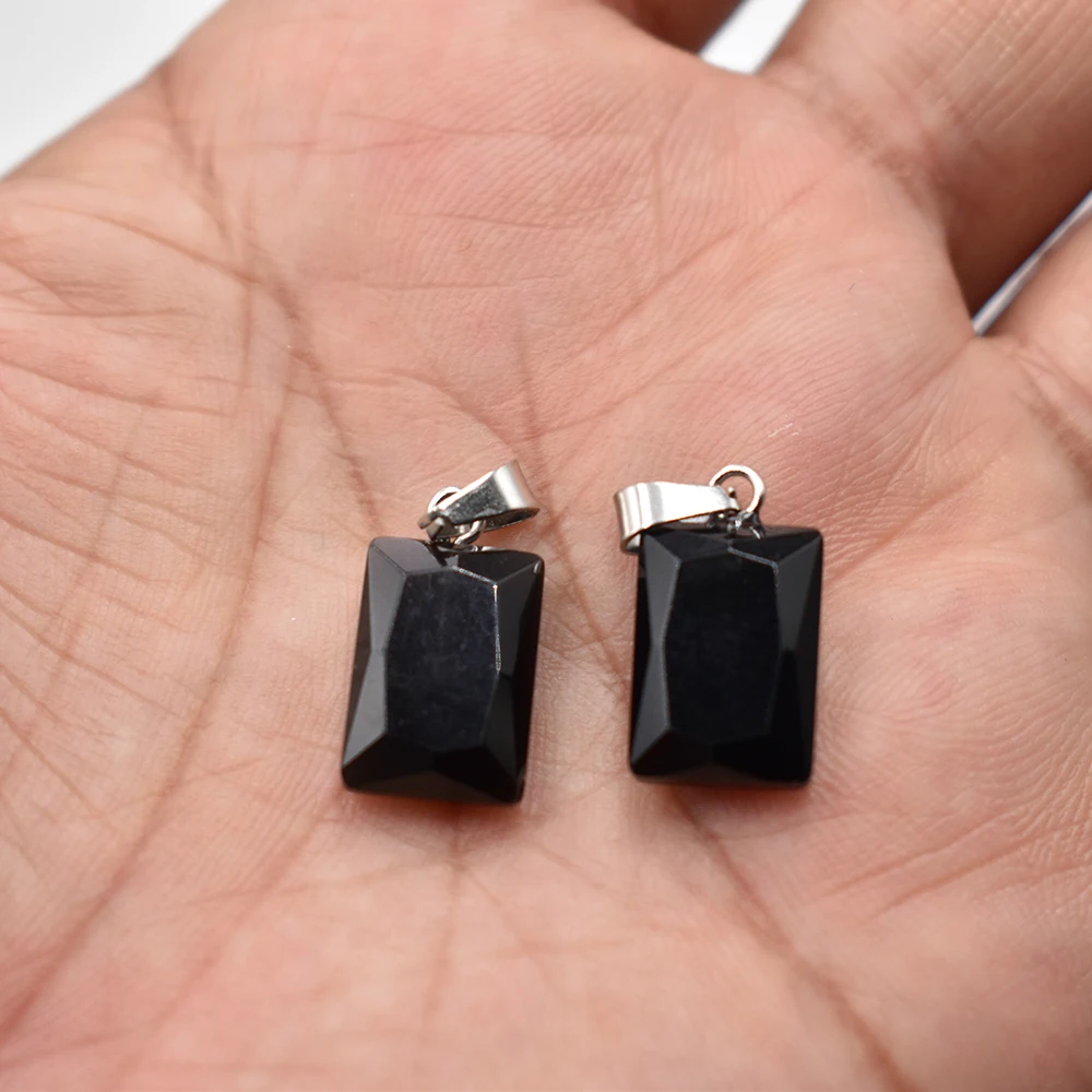 Großhandel 20 Stück/Lot geschliffene 10x14mm Naturstein Amethyst Rosenquarz Anhänger DIY Charm für Schmuckherstellung Kostenloser Versand – Detail 11