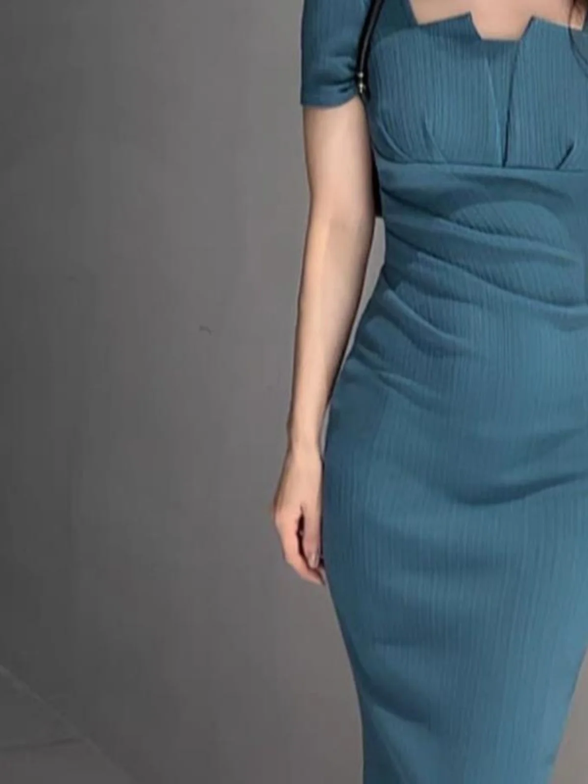 

Летняя модная утягивающая плиссированная облегающая прямая юбка с запахом на талии, длинный свитер Dr ort Sve Color