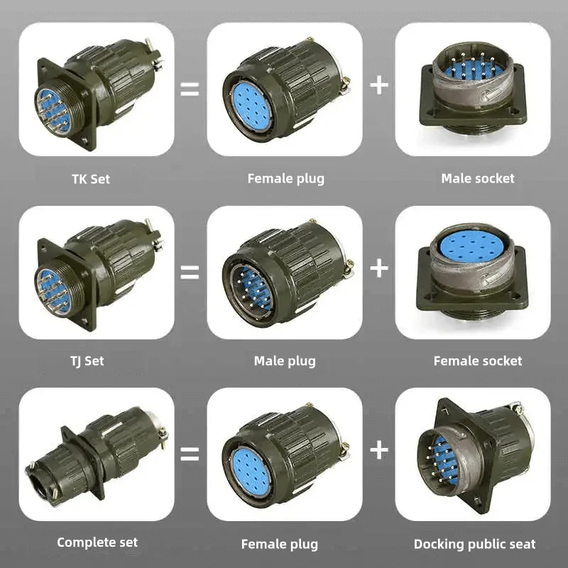 Y28M Series Fast Buckle Aviation Fixed Type Industrial Connector Plug & Socket, Male & Female, 4 7 8 10 12 14 19 24 32 37Pin