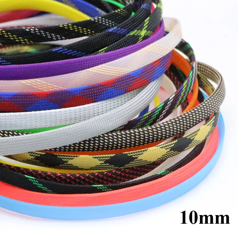 

1M~50M PET Braided Cable Sleeving 10mm Expandable High Density Hardness Insulated Protection Cable Wrap Protector Sleeves DIY