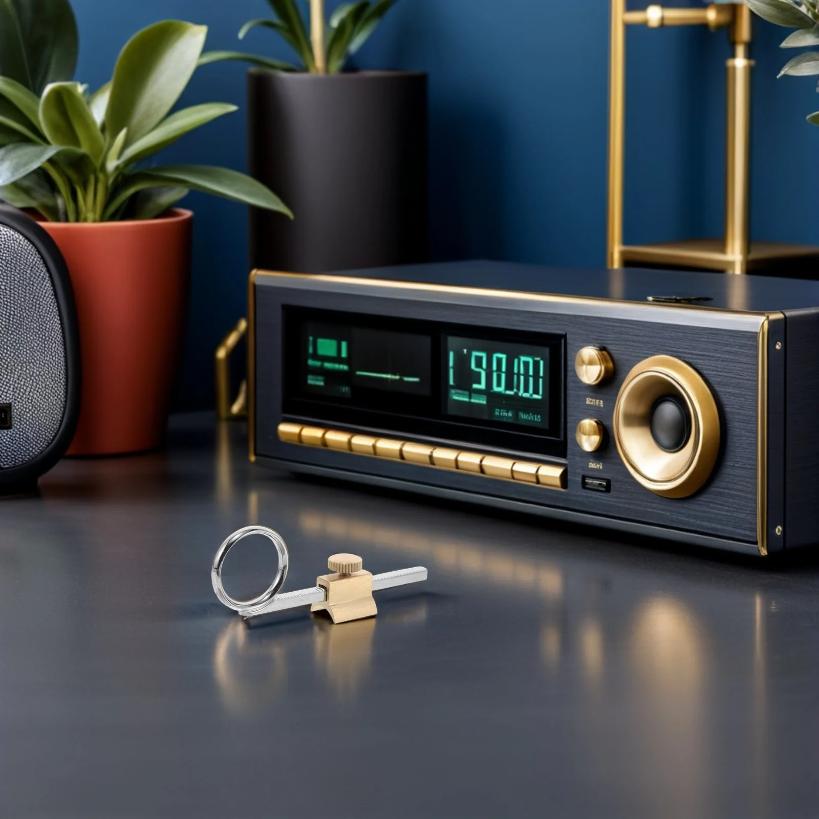 حلقة منزلق البوق ملحقات القرن الصغيرة قبضة صمام معدني لحماية أدوات النحاس مقبض مريح مضاد للانزلاق ممتد #2