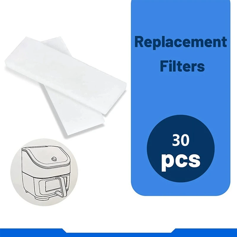 30Piece Air Fryer Replacement Filters Replacement Parts For Pot Air Fryer Vortex Plus 6QT Filters Can Odor Erase And Oil Residue