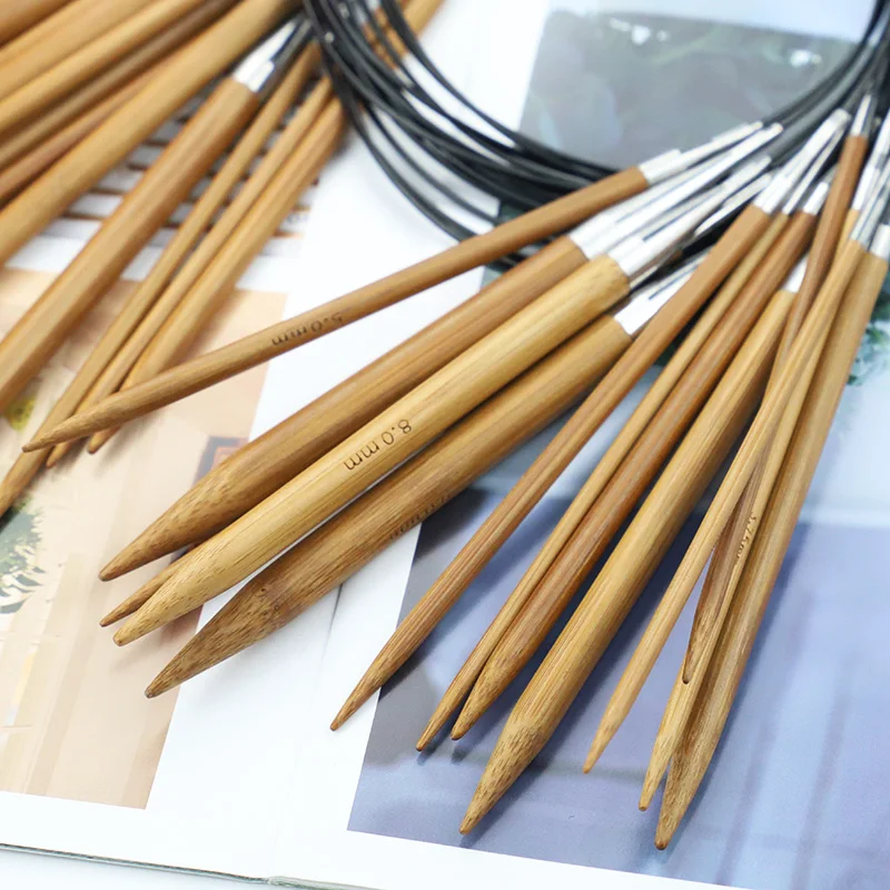 13 Size Fixed Bamboo Circular Knitting Needles 2.75-10mm(Total 13 Pairs) Perfect for Knitting the Magic Loop Storage Bag Packing