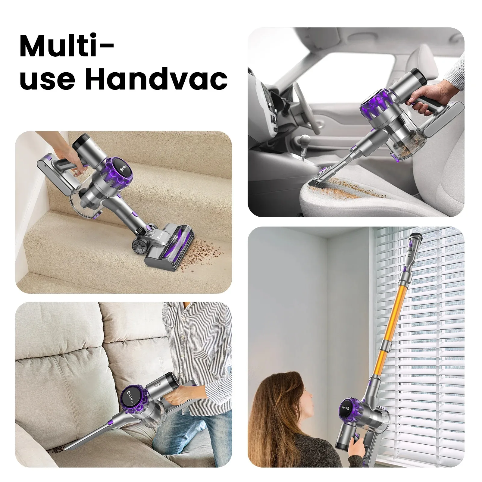 UMLO S3P Cordless Vacuum Cleaner 30Kpa 55Mins Running Handheld Stick Vacuum with LED Display for Carpet Hard Floors Car Pet Hair