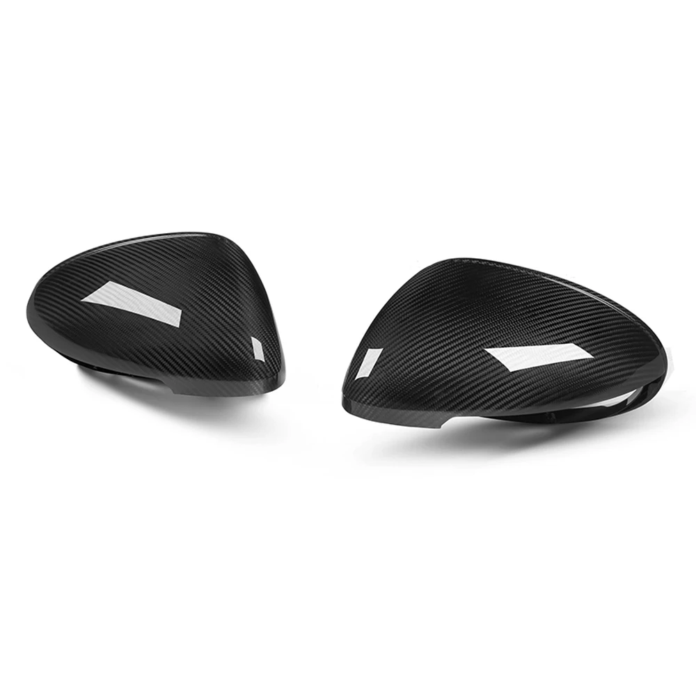 For Porsche Macan 95B 2014-2021 OEM Style Without Assist Real Dry Carbon Fiber Side-door Rear View Mirror Caps