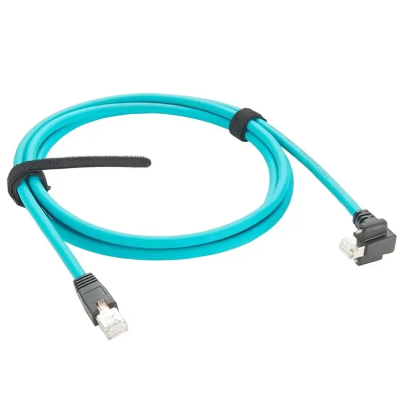 ABZW RJ45 Gige Cable Ethernet Cable Horizontal Lock RJ45 Right Angle Male Cat6a 10 Gigabit Ethercon Cable With Vertical For Lock