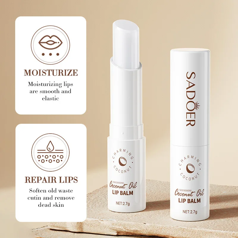 1 PC Coconut Lip Balm 2.7g Hydrating Moisturizing Anti-Dry Chapped Lip Care Lip Gloss