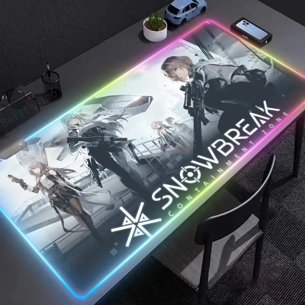 XXL RGB Gaming Mouse Pads HD 1000x500mm BIG Black Gamer Accessories Large LED 1pc Snowbreak Containment Zone Game