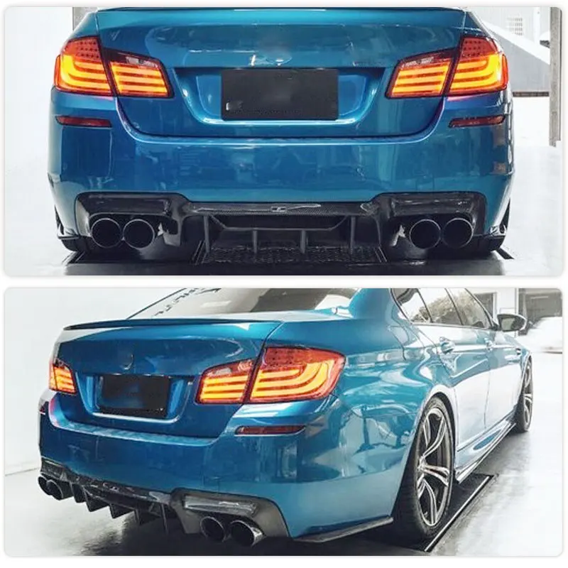 Carbon Fiber Car Rear Diffuser Bumper Lip Spoiler For BMW 5 Series F10 M5 2011-2017 Auto Rear Diffuser Lip Apron Guard