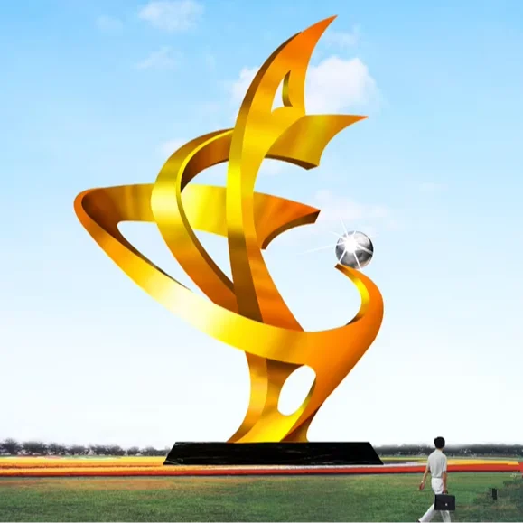 ขนาดใหญ่ขนาดตกแต่งกลางแจ้ง Modern Design Saudi Arabian รูปปั้นโลหะสแตนเลสประติมากรรม