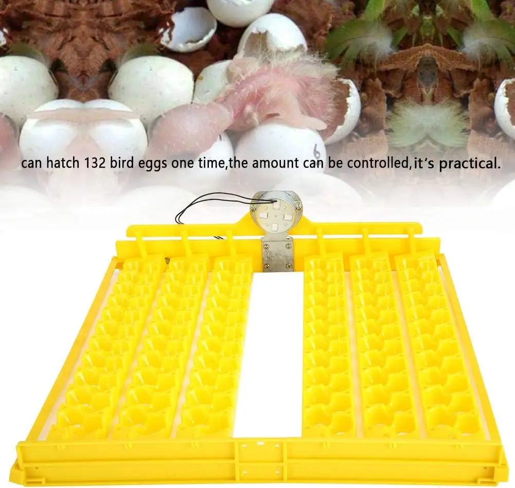 132PCS Automatic Egg Incubator Turning Tray, Bird\'s egg Tray  Automatic Egg Incubator Tray Incubation Accessory(110V 220V )