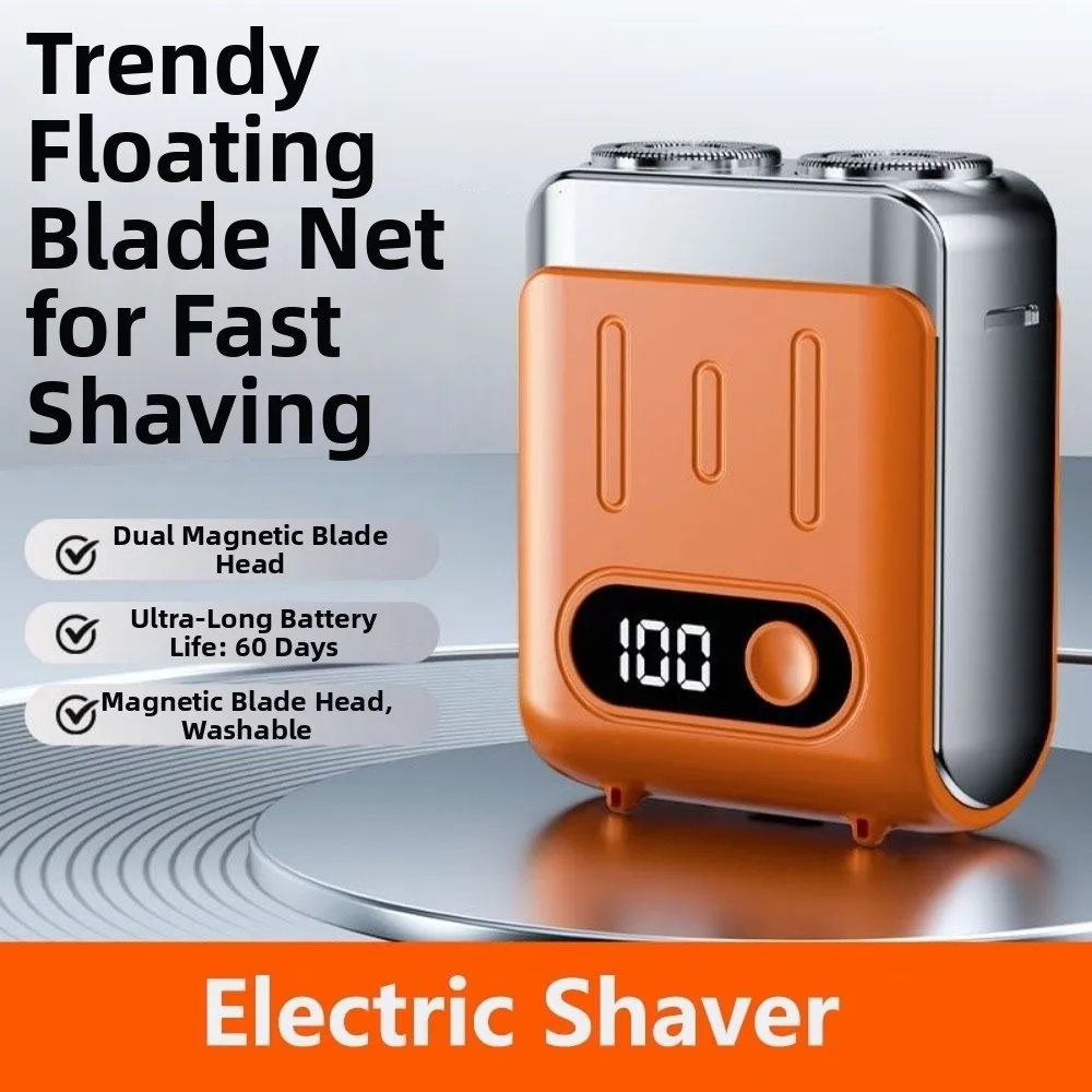 Portable Dual Head Electric Shaver Magnetic Waterproof Men's Beard Trimmer Rechargeable High Speed