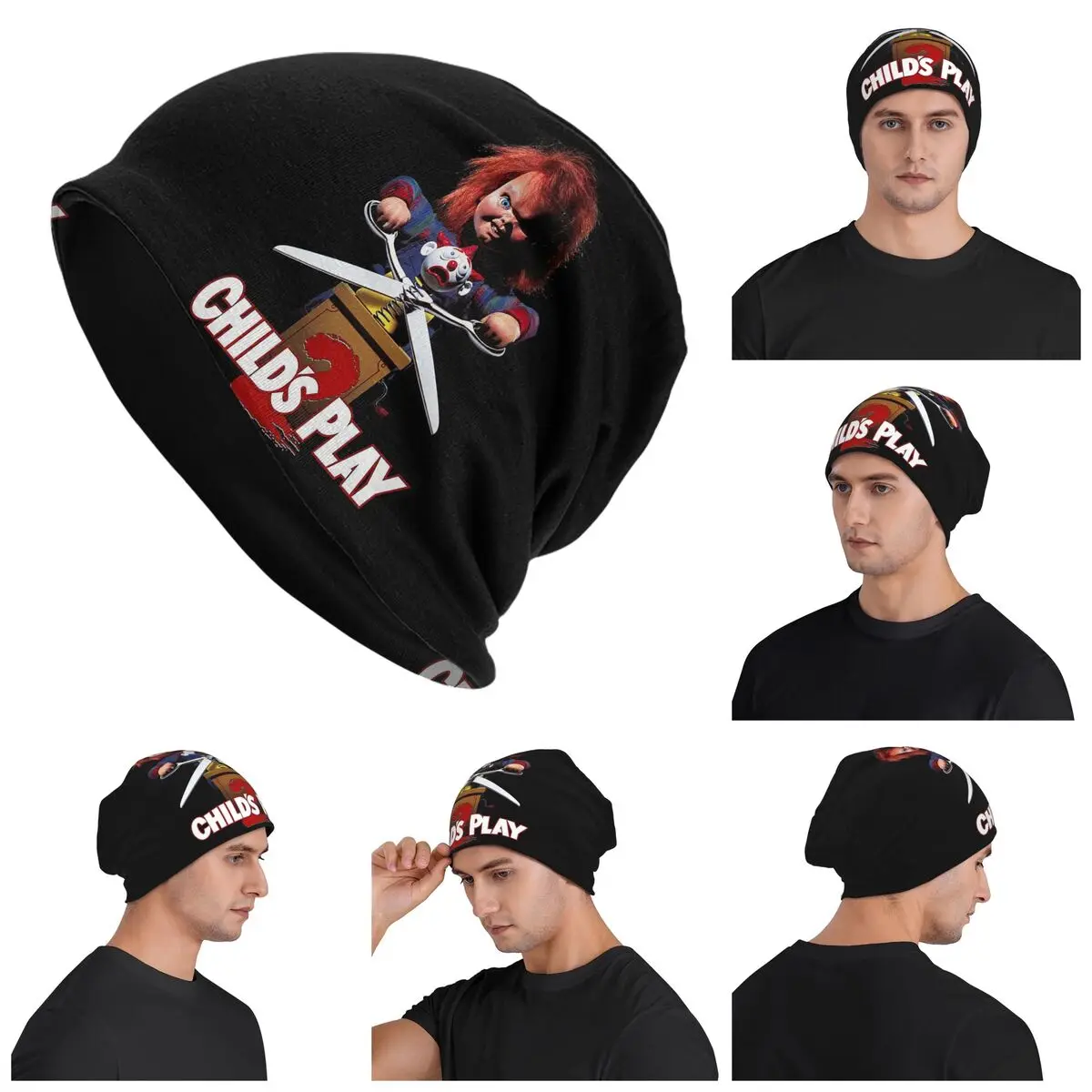 

Chucky See You In Hell Warm Knitted Cap Fashion Bonnet Hat Autumn Winter Outdoor Beanies Hats for Men Women Adult
