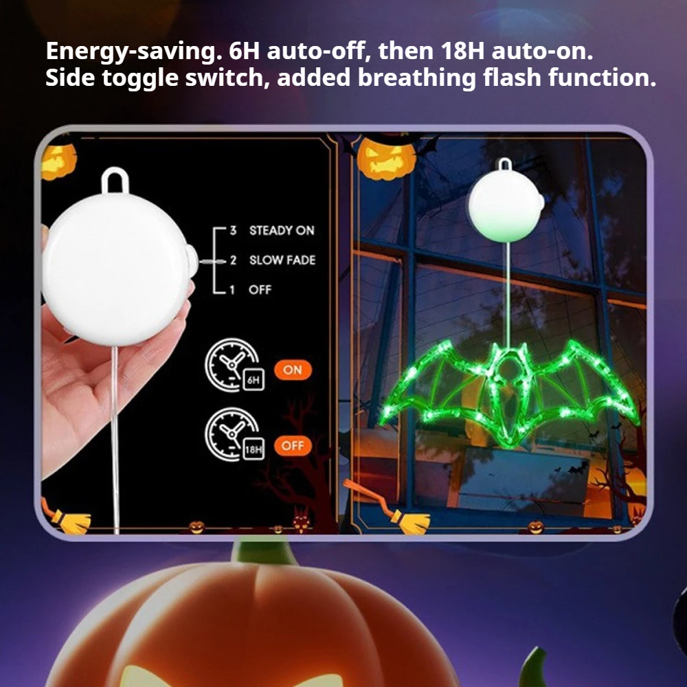 

Halloween LED Sucker Lamp Window Hanging Halloween Light Pumpkin Witch Grimace Bat Led Light for Home Party Scary Decoration