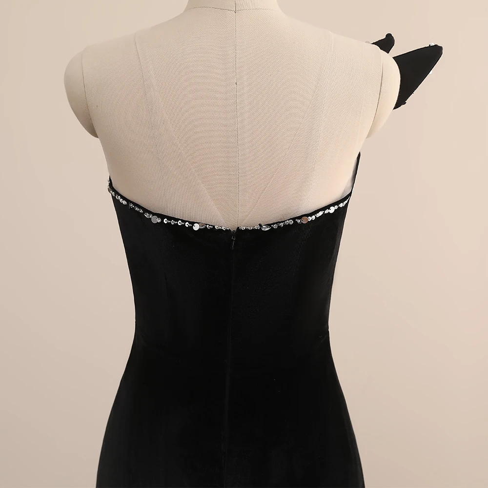 Customized Fashion New Evening Dresses Black  Shot Sleeveless Prom Gowns Mermaid Women's Dress Vestidos De Fiesta 2025