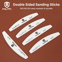 WUTA 1-10Pc Professional Sanding Sticks Leather Edger Polishing Board Nail Files 100/240 Emery Grit Reusable Grinding Craft Tool