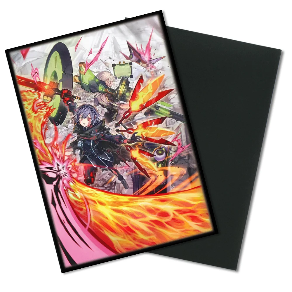 50PCS 63*90mm Flashing Anime Japanese Size Card Sleeves Anti-tear and Anti-wear Trading Card Sleeves  Compatible with YGO Cards