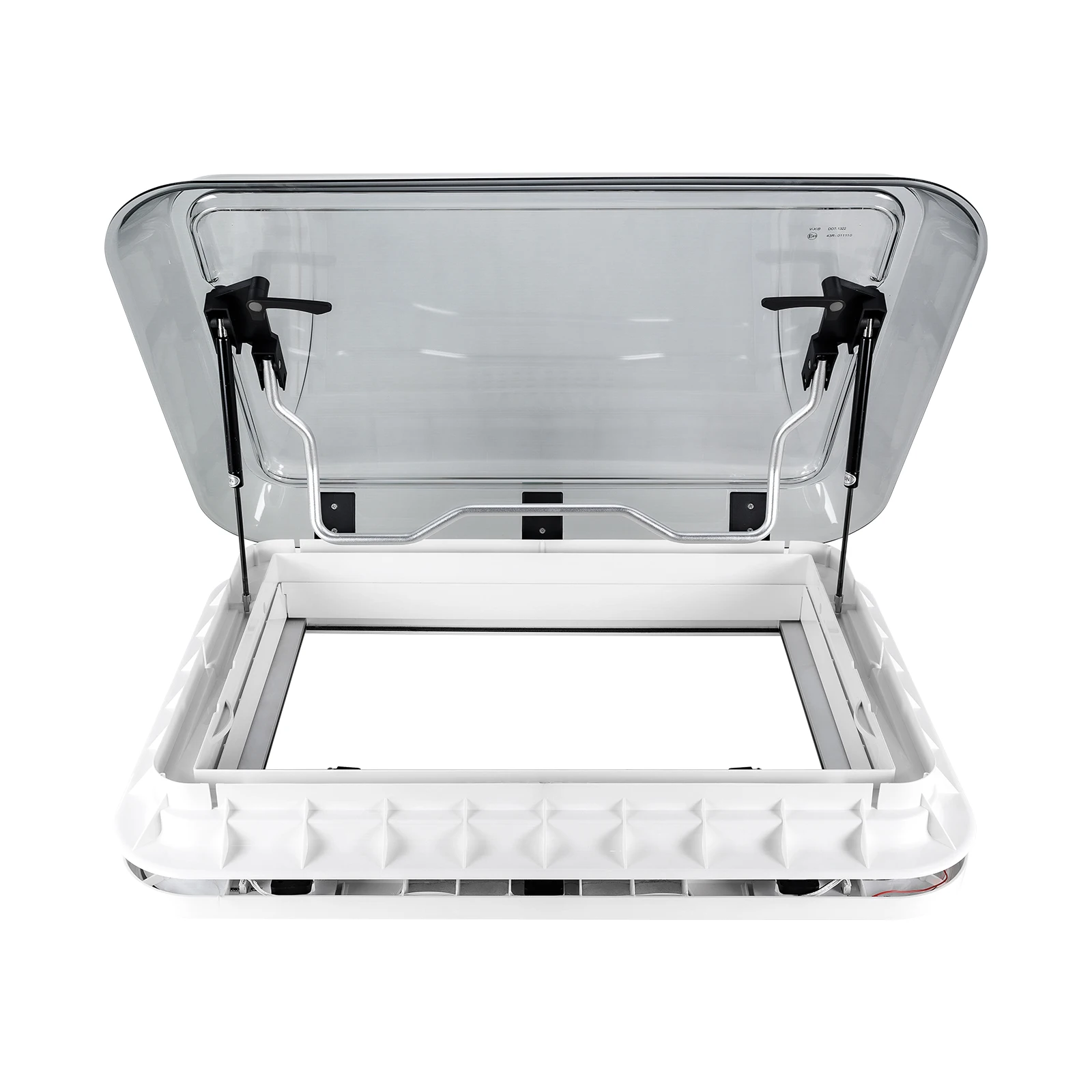 RV Roof Skylight with LED Light, Manual Opening Camper Van Roof Vent Hatch for Caravan Motorhome Camper Trailer