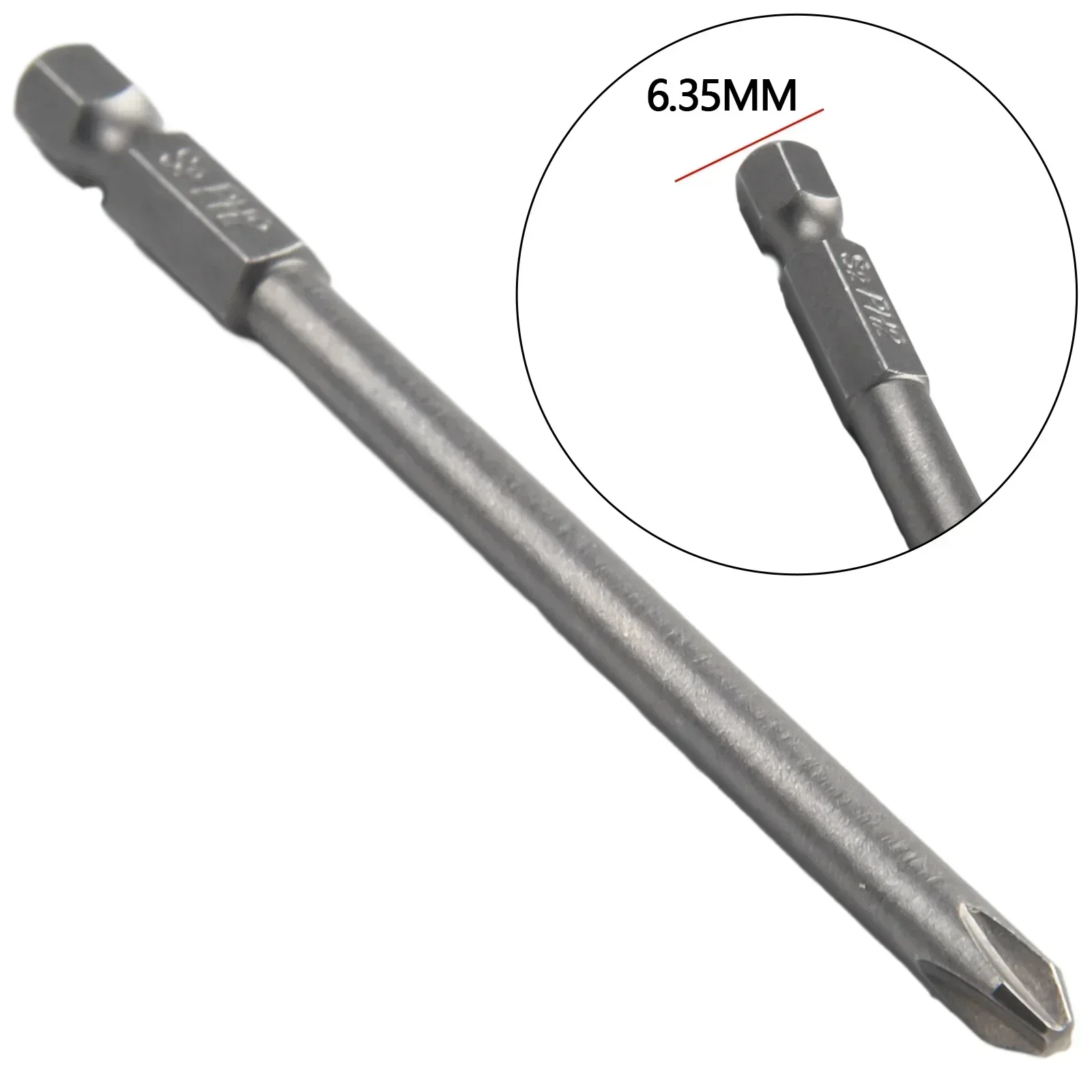 6pcs 100mm Long Cross Screwdriver Bit Set 1/4\
