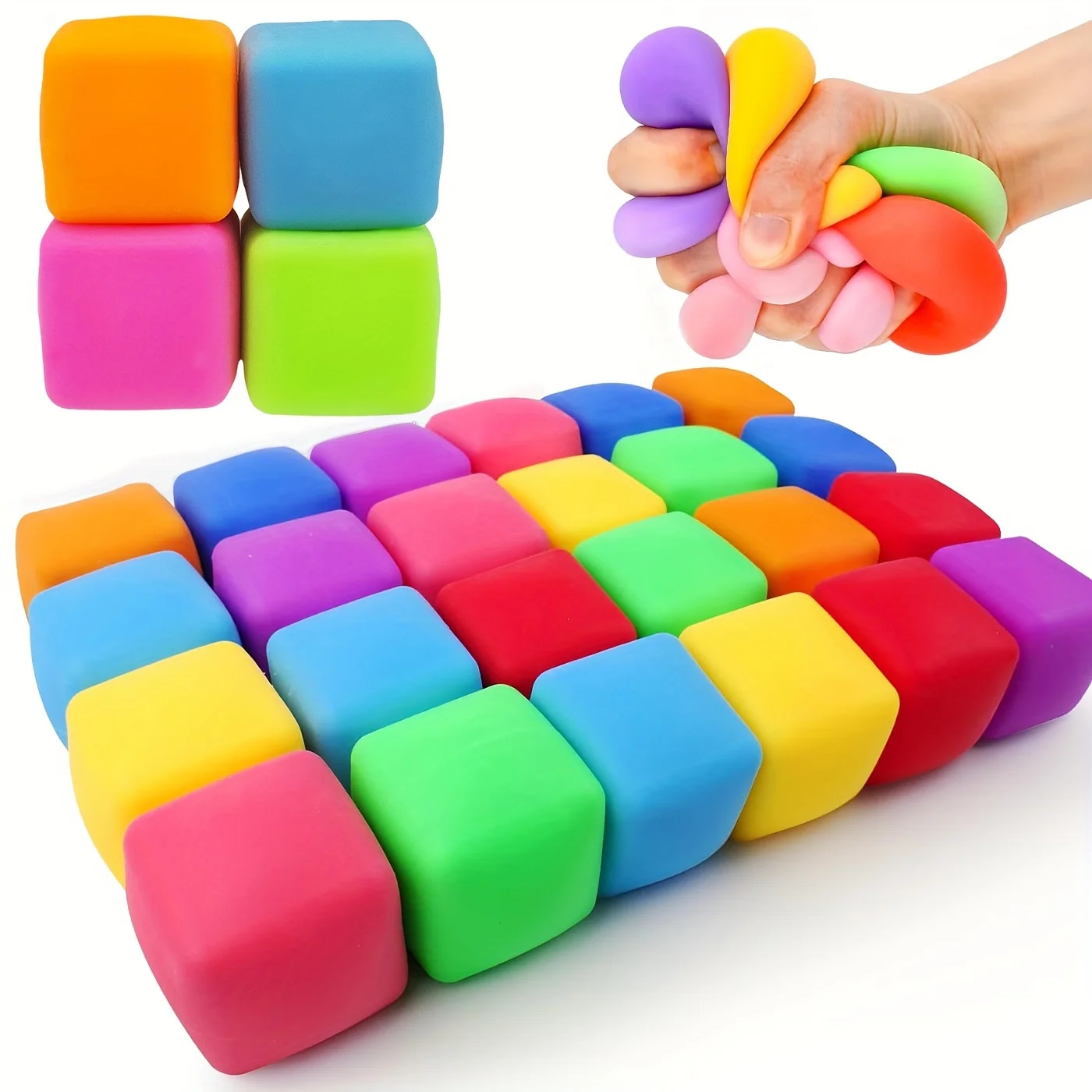 

10pcs Relax Squishy Cubes - Slow Rising Fidget Toys for Youngsters & Students, Christmas Stocking Stuffers & Party Favors