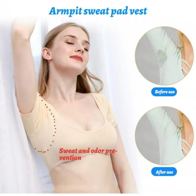 T-shirt Shape Sweat Pads Reusable Washable Underarm Armpit Sweat Pads Perfume Absorbing Anti M L Model