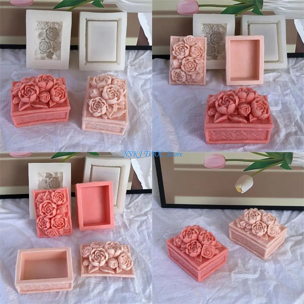 

L8RC коробка для хранения пионов формы шкатулка для ювелирных изделий силиконовые формы для изготовления поделок своими руками