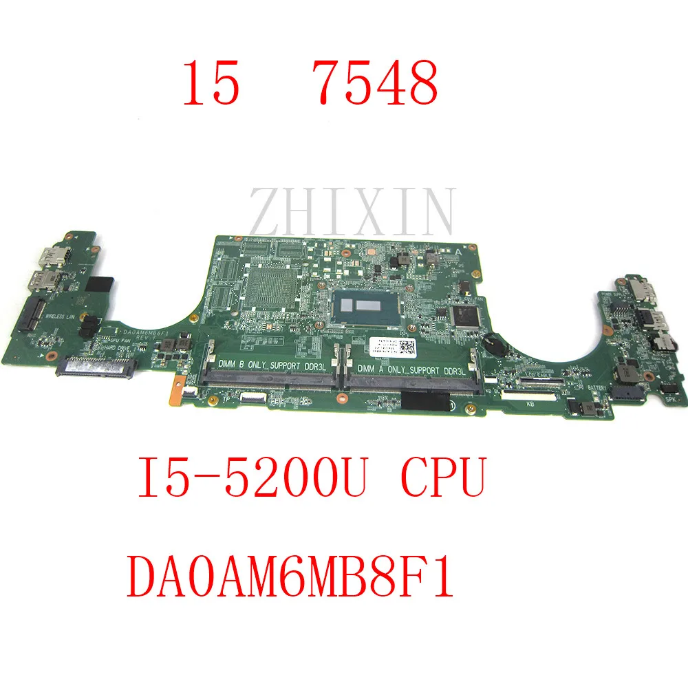 yourui For DELL Inspiron 15 7548 Laptop Motherboard with I5-5200U CPU DDR3L CN-02FT3V 02FT3V DA0AM6MB8F1