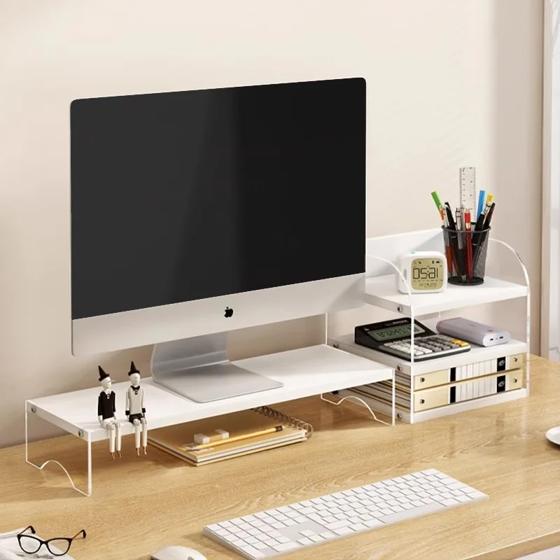 

Acrylic Office Cuter Monitor Stand Multi-layer Transparent Desktop Organizer Support Ra Non-pierced Densi Board Material