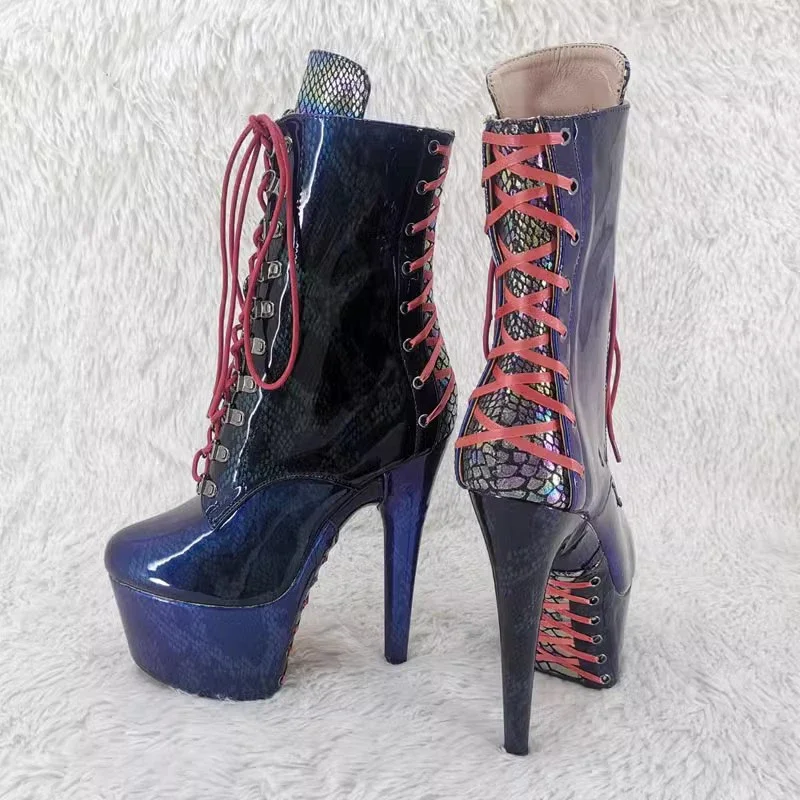 New Fashion PU Upper 17CM/7inches Pole Dancing Shoes High Heel Platform Women's Modern Boots