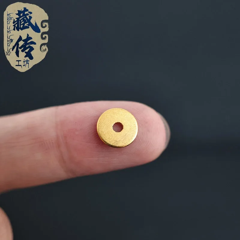 Tibetan Style 18K Gold Color Ultra Thin Round Corner Spacer Beads for Wenwan Bracelet Necklace DIY Jewelry Making Accessories