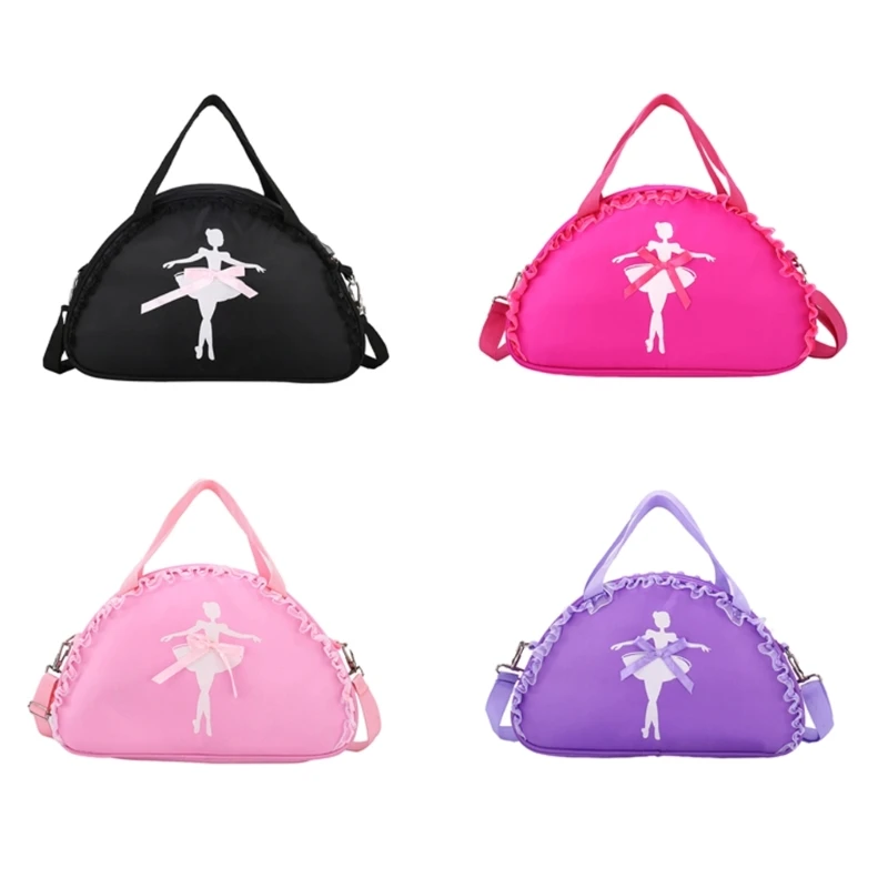 Ballet Dance Bag Crossbody Handbag Girls Dress Sweet Ruffle Lace Backpack Shoulder Bag Waterproof Princess Bag