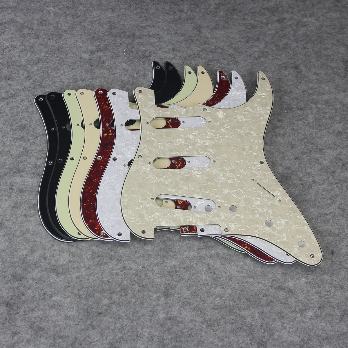 FLEOR Set of Vintage 8 Holes ST Pickguard SSS Guitar Back Plate & Screws for Electric Guitar Parts, 7 Colors Choose