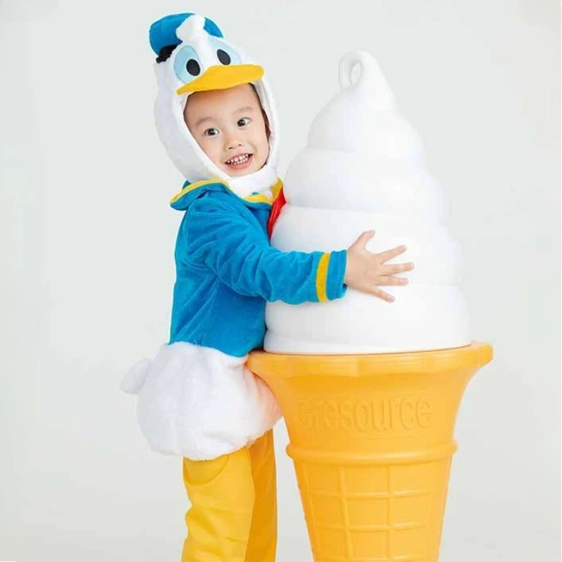 เด็กขนาดโดนัลด์ดั๊กคอสเพลย์เครื่องแต่งกายการ์ตูนมาสค็อตอะนิเมะการแสดงเสื้อผ้าเครื่องแต่งกายสัตว์พร็อพมาสคอต