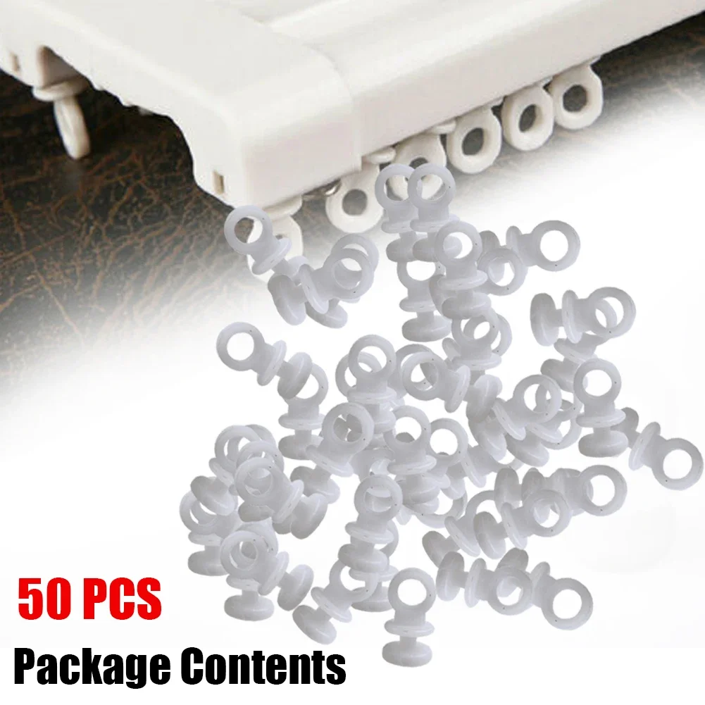 Hot Sale Newest Reliable Useful Tools Curtain Track Gliders Runners Strong Track Hooks Van White 50X Caravan Boat