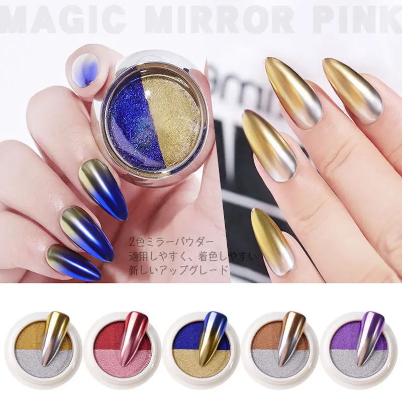 Gold Silver Solid Mirror Nail Powder Glitter Dust Metallic Metal Effect UV Gel Polish Chrome Pigment Nail Art Decorations