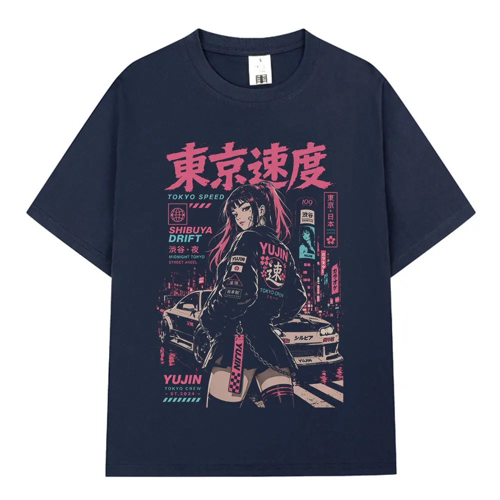 Anime Initial D Drift Shibuya JDM Racing Car T Shirts Men's Women Clothing Fashion Cotton T-shirt Casual Short Sleeves T-Shirts