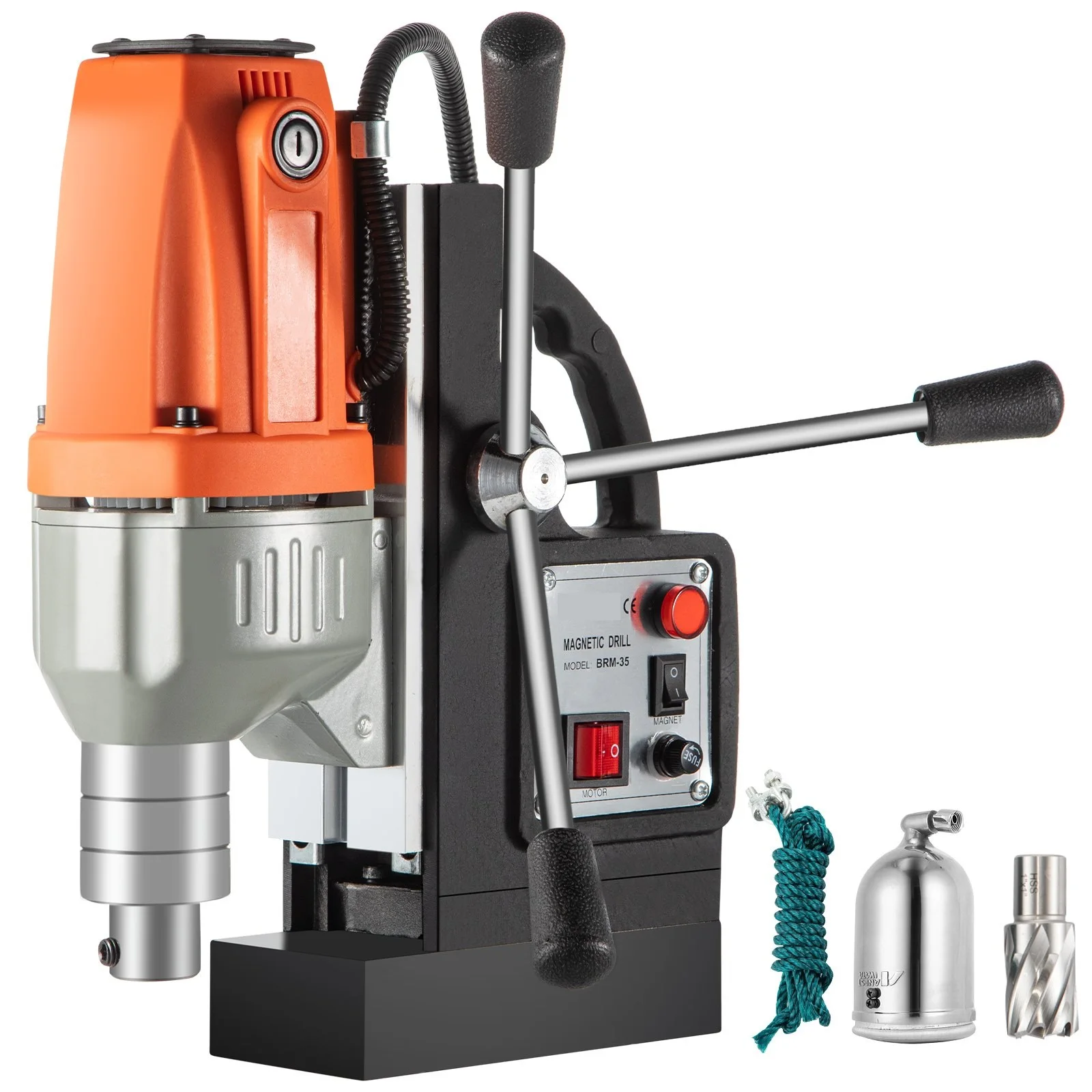 980W Magnetic Drill Press 35mm Boring Diameter Magnetic Drill Press Machine 10000 N Magnetic Force Magnetic Drilling System