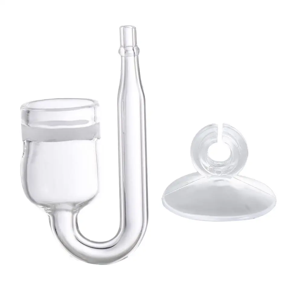 Aquarium Glass CO2 Diffuser Set Carbon Dioxide Atomizer Check Valve U Shaped Connector Suction Cup Fish Tank Supplies