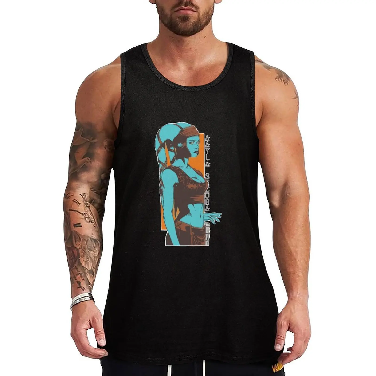 Camiseta sin mangas con estampado artístico de inspiración vintage de Aayla Secura, camiseta sin mangas con gráfico creativo
