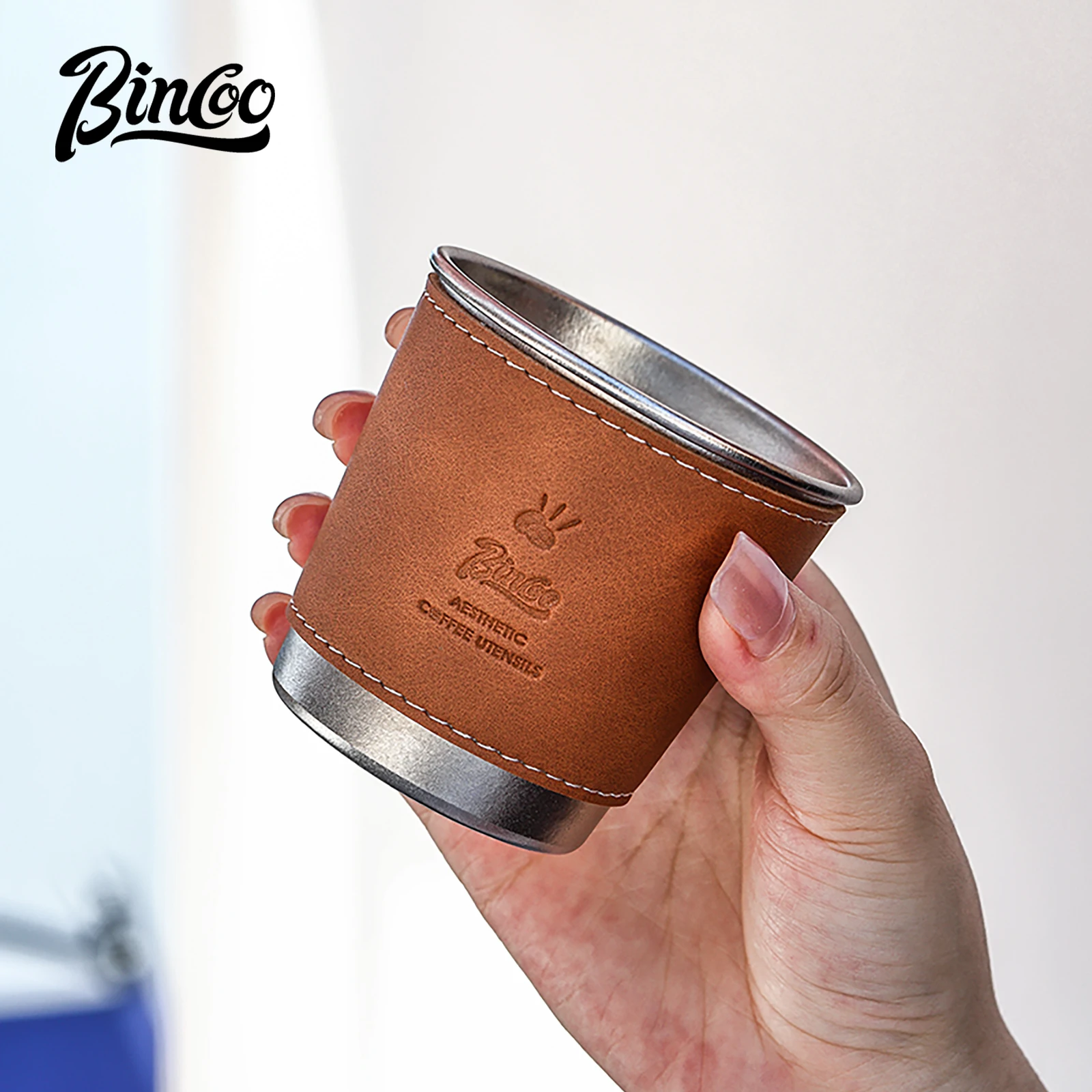Bincoo Pure Titanium Camping Cup 180ml – Retro Coffee Mug, Portable Outdoor & Office Water Cup for Iced Americano